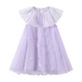 thumbnail image 3 of LOVZFMLL Girls' Summer Short Sleeve Ruffled Lace Round-Neck Embroidery Mesh Princess Bow Skirt, 3 of 8