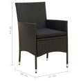 thumbnail image 4 of vidaXL Garden Chairs with Cushions 2 pcs Poly Rattan Black, 4 of 5