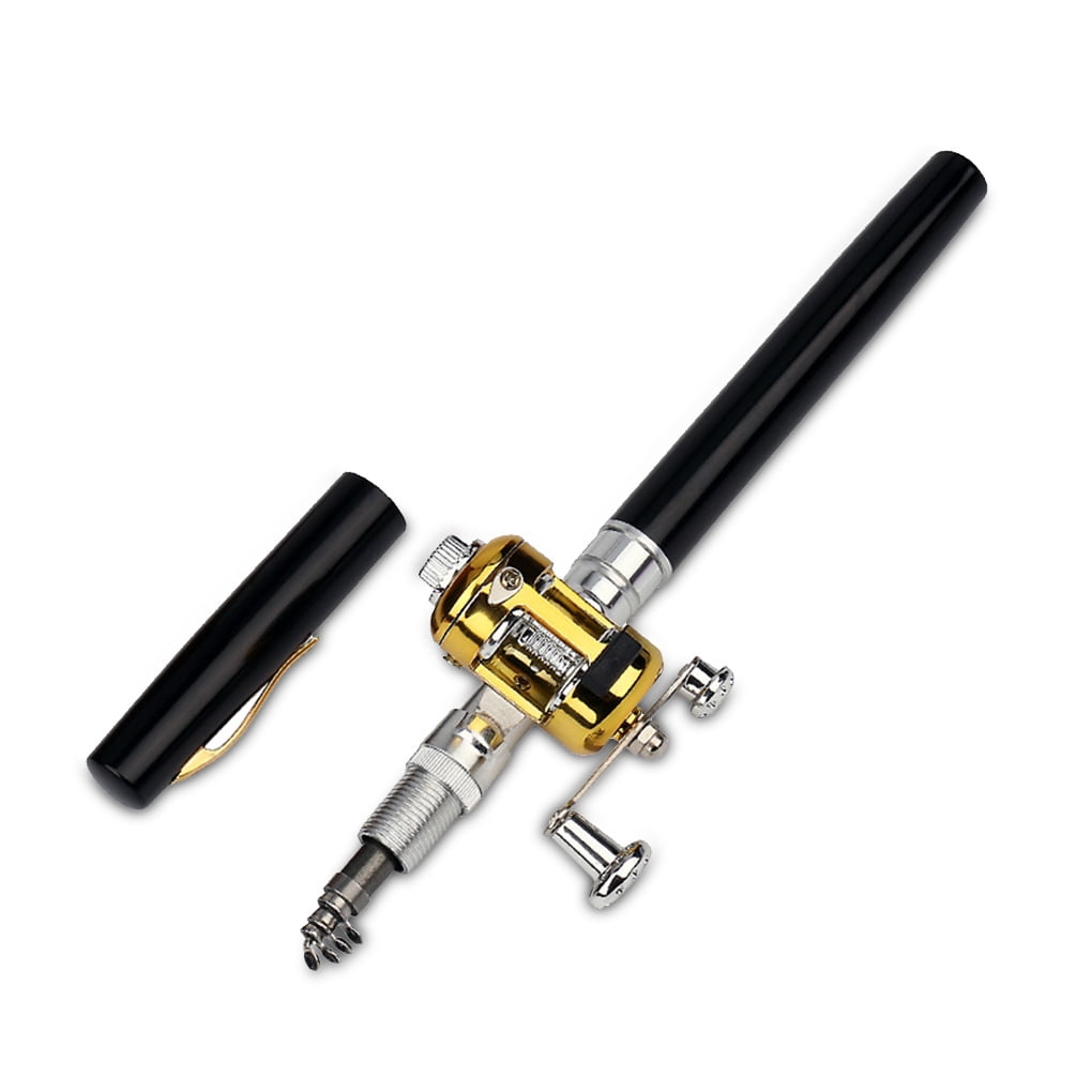 Wweixi Outdoor Portable Pocket Telescopic Mini Pole Pen Shape Folded River Lake Fishing Rod With Reel Wheel Outdoor Fishing Rod