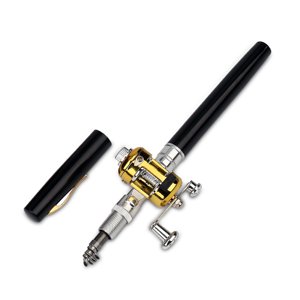 Wweixi Poche portable extérieure télescopique Mini Pole Pen forme Polded River Lac Pêche Rod avec Roue Roue Outdoor Pêche Rod