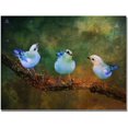thumbnail image 1 of Trademark Fine Art "Three Little Blue Birds" Canva, 1 of 4