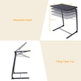 thumbnail image 4 of Plateau Télé Multifonction Pliable pour Lit et Sofa, Plateau de Souper Télé Portable Table pour Portable avec 6 Réglages de Hauteur et 3 Angles d'Inclinaison, Porte-Gobelet Intégré, 4 of 8