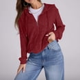 thumbnail image 3 of Erwazi Cardigan Sweaters for Women Ribbed Knit Zip Up Hoodies Long Sleeve Tunic Tops Lightweight Cardigans Jackets, 3 of 6