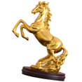 thumbnail image 4 of jifeng Figurine de Statue de Cheval Européen Simulation à la Main en Résine Chanceuse d'Or, 4 of 9