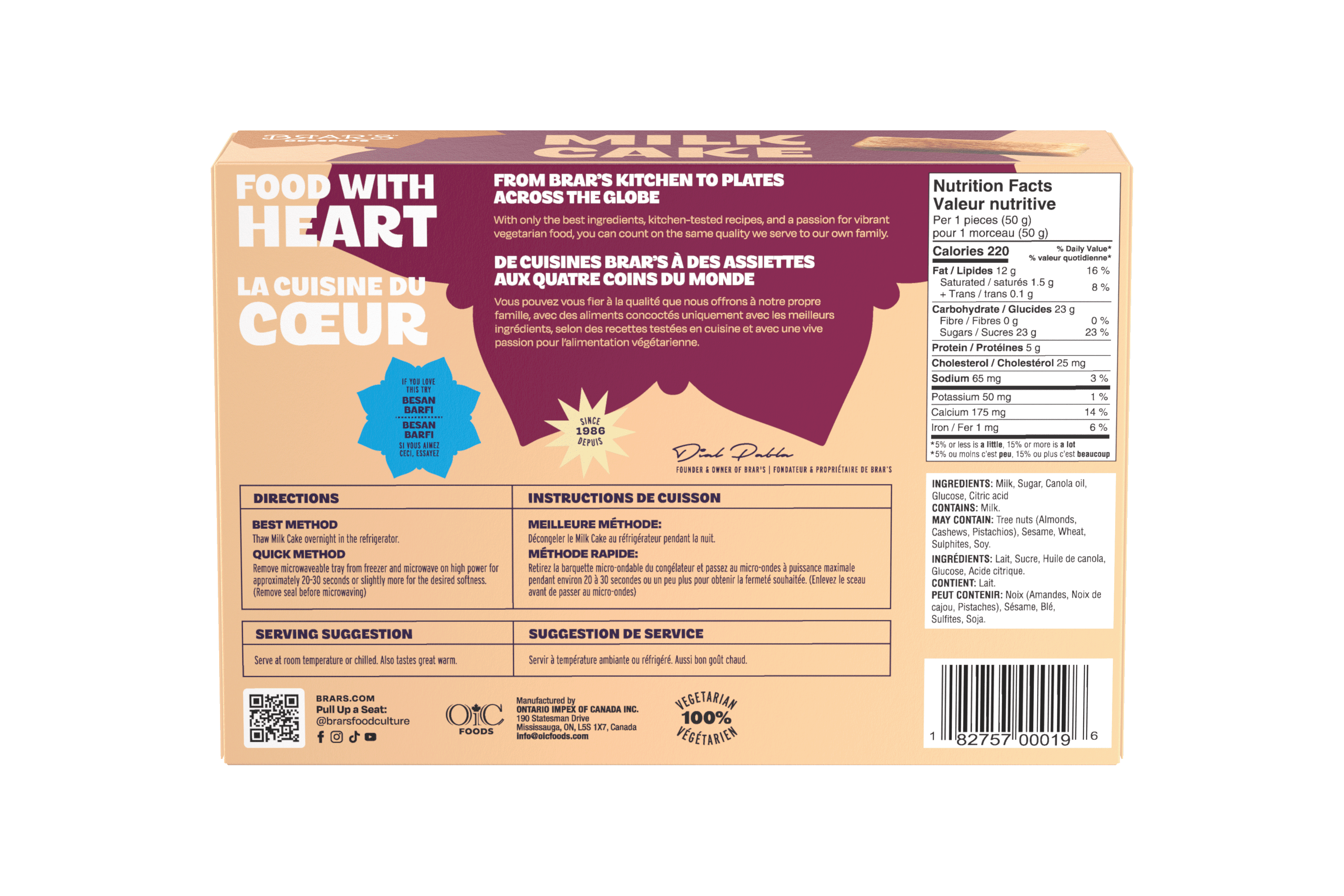 Brar'S Milk Cake, 400gm
