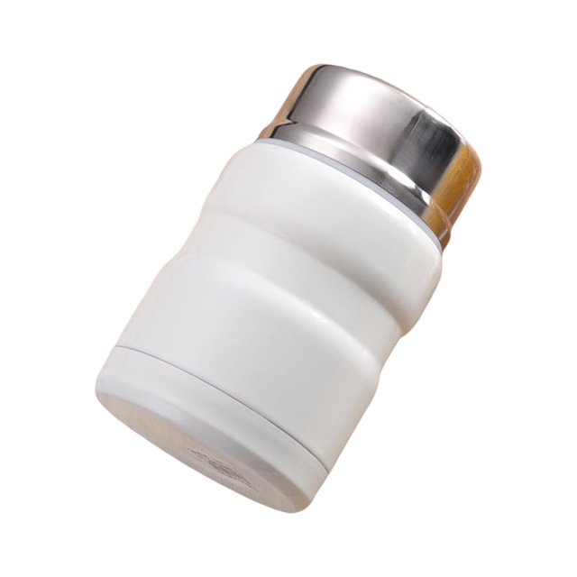 Stainless Steel Thermal Lunch Box Nonslip Heats Insulation Large Capacity Office Travelling Driving Case Container White