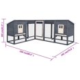 thumbnail image 4 of vidaXL Outdoor Rabbit Hutch with Run Grey and White Solid Fir Wood, 4 of 5