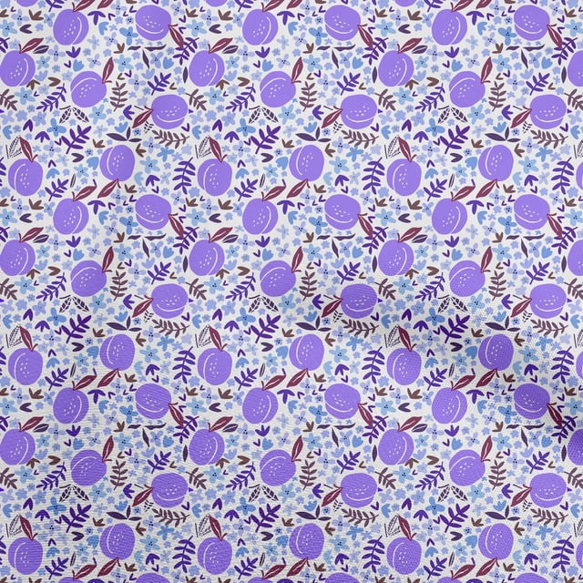 oneOone Rayon Violet Fabric Fruits Peach Craft Projects Decor Fabric Printed By The Yard 56 Inch Wide