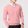 thumbnail image 5 of Xcmzpl Chandail-Robe à Col en V pour Hommes, Tricot, Manches Longues, Coupe Ajustée, Chandails Mode, Chandail à Enfiler, Chandail de Base Uni, Hauts de Chandail d'Automne, 5 of 5