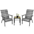 thumbnail image 2 of Costway 3 PCS Patio Rattan Bistro Set High Backrest Armrest SideTable Mix Gray, 2 of 10