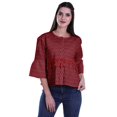 thumbnail image 4 of Moomaya Hauts Boho Coton Décontractés Amples Blouses Haut d'Été Col Rond T-Shirt, 4 of 4