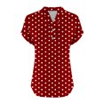 thumbnail image 4 of fatyb Womens Printed V Neck Tops Short Sleeve Button V Neck Tshirts Lightweight Summer Beach Blouses, 4 of 5