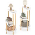 thumbnail image 1 of Gymax Ensemble de 2 Tables d'Appoint Rondes de 24 Pieds' avec Étagères de Rangement, Construction en Bambou pour Chambre, 1 of 10