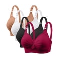 thumbnail image 1 of Yuyuzo Wireless Bras for Women 4 Pack Full Coverage Plus Size Liftup Support Push up Everyday Bras, 1 of 6