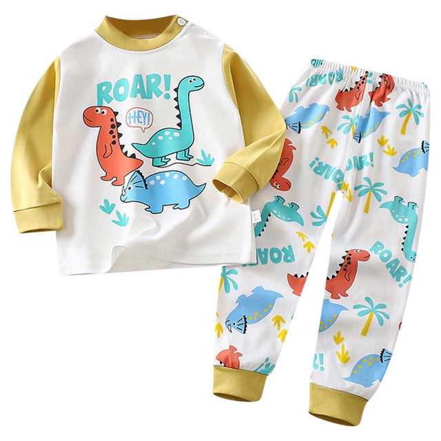 Ensemble de Pyjama à Manches Longues Confortable pour Tout-Petits et Enfants, Tenue de Nuit Douillette