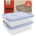 thumbnail image 1 of Chef Pomodoro Large Pizza Dough Proofing Box Kit 2-Pack, 17 x 13-Inch, Pizza Dough Container, Fits 6-8 Dough Balls, 2 Trays and 2 Covers, Household Pizza Dough Tray With Convenient Carry Handle (Blue), 1 of 1