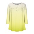 thumbnail image 4 of Pisexur Womens Plus Size Sweatshirt Gradients 3/4 Length Sleeve Tops Fall V-Neck Blouses Spring Ruffle Sleeve Tunic T-Shirts Dressy Casual, 4 of 4