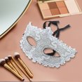 thumbnail image 4 of Unique Bargains Masque de Fête Demi-Visage Design Dragon Tête Pointue 1 Pce pour Mascarade Fête Ton Argent PVC, 4 of 5
