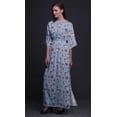 thumbnail image 2 of Bimba Rayon Leaves & Clematis Floral Printed Womens Long MaxiDressGown With Side Slit-Small, 2 of 6