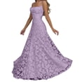 thumbnail image 2 of Xdegoge Robe Maxi Formelle pour Femmes Sans Manches à Encolure Carrée à Bretelles Spaghetti en Dentelle Florale Robes Élégantes Coupe Ajustée Soirée Fête Longues Robes Fluides Légères Été Vacances Invitée de Mariage Robes, 2 of 8