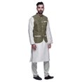 thumbnail image 2 of Atasi Ensemble de Pyjama Kurta Churidar Ethnique avec Veste Nehru Imprimée pour Hommes, 2 of 3