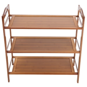 Raindrops Étagère de rack de chaussures en bambou pour placard et entrée avec organisateur de rangement de chaussures multi-niveau