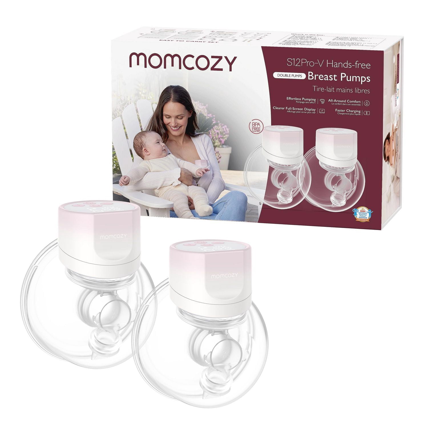 Momcozy Hands-Free Breast Pump S12 Pro Wearable, Double Wireless Pump with Comfortable DoubleFit Flange