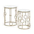 thumbnail image 1 of HOMCOM Set of 2 Nesting Coffee Table, Side Tables W/ Tempered Glass Top, 1 of 10