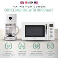 thumbnail image 2 of Haden Heritage 12 Cup Programmable Coffee Maker with Countertop Microwave, Blue, 2 of 12