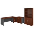thumbnail image 1 of Series C 72"W Office Desk with Bookcase and File Cabinets Hansen Cherry, 1 of 7
