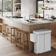 thumbnail image 2 of Simplehuman 58 Liter Rectangular Dual Compartment Recycling Step Trash Can, White Steel, 2 of 7