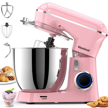 Honinst Batteur sur Socle Électrique de 6,5 QT, 10 Vitesses et Plus, Léger avec Tête Inclinable, Batteur sur Socle de Cuisine, Crochet Pétrisseur, Fouet, Batteur et Bol, Mélangeur Alimentaire pour la Pâtisserie, les Gâteaux et la Plupart des Cuisiniers à Domicile