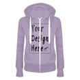 thumbnail image 3 of Aocisk Women Long Sleeve Patchwork Solid Color Hooded Zipper Casual Sport Coat Jacket Style Pullover Light Purple XL, 3 of 3