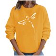 thumbnail image 1 of Penkiiy Blouses pour Femmes Hauts pour Femmes Automne Manches Longues Chandail Ample à Enfiler Chemise Décontractée Dames Imprimé Poitrine Chandails à Col Rond Jaune Vêtements Y2K, 1 of 8