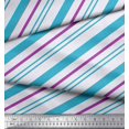 thumbnail image 3 of Soimoi Blue Rayon Crepe Fabric Diagonal Stripe Fabric Prints By Yard 46 Inch Wide, 3 of 5