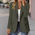 thumbnail image 2 of Grrvtrz Womens One Button Blazer Lightweight Office Work Suit Jacket Stretch Lapel Collar Long Sleeve Jacket with Pockets, 2 of 6
