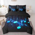 thumbnail image 1 of Musical Notes Bed in a Bag Queen Comforter Set 7 Piece,Glitter Note Line Bedding Sets Pop Music Themed Sheet Set with Comforter,Fashion Hip Hop Bed Set, 1 of 6