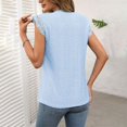 thumbnail image 3 of Timegard Camisole à Oeillets pour Femmes, Manches Courtes en Dentelle, Col Rond, T-Shirt d'Été Chic Décontracté, Tunique Confortable, 3 of 7