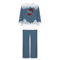 thumbnail image 4 of Pisexur Pyjamas de Noël pour Femmes Ensemble Deux Pièces Tendance Vacances Imprimé Verre de Vin Rouge Pjs Décontractés Manches Longues Col Rond Hauts Pantalons de Pyjama Vêtements de Nuit, 4 of 4