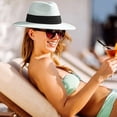 thumbnail image 4 of Meitianfacai Women's Sun Hat, Wide Rimmed Sun Protection Straw Hat Summer UV Protection Beach Cap with Ribbon, 4 of 5