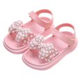 thumbnail image 1 of Baby Toddler Girls Soft Open Toe Summer Sandals Flower Princess Flat Shoes, 1 of 6