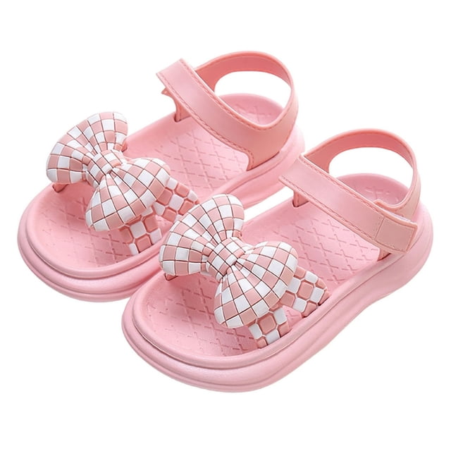 Baby Toddler Girls Soft Open Toe Summer Sandals Flower Princess Flat Shoes