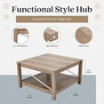 thumbnail image 3 of JOMEED 31.5" Square Coffee Table Modern Living Room Accent Furniture, Beige, 3 of 12