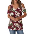 thumbnail image 2 of Soki Women's Off Shoulder Tee Clearance Blouses Short Sleeved V-Neck Fashionable Tops, 2 of 6