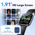 thumbnail image 5 of Montre Intelligente pour Android et iPhone, Montre Intelligente Étanche IP68 pour Femmes et Hommes avec Plus de 100 Modes Sportifs, Traqueur de Mise en Forme de 1,91 Po, Montre Intelligente avec Appel Bluetooth (Répondre/faire des Appels), pour Cadeau Noir, 5 of 5
