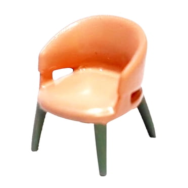 Fauteuil Miniature à l'Échelle 1/87 Fauteuil à l'Échelle 1:87 Figurine de Simulation Mini Meuble Modèle Fauteuil Simple Chaises 1/87 Petites Chaises pour Accessoire Photo Orange