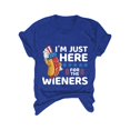 thumbnail image 4 of Hauts d'Été pour Femmes, Tenues de 4 Juillet 2024, T-Shirt Col Rond Imprimé Drapeau Bleu, 4 of 4