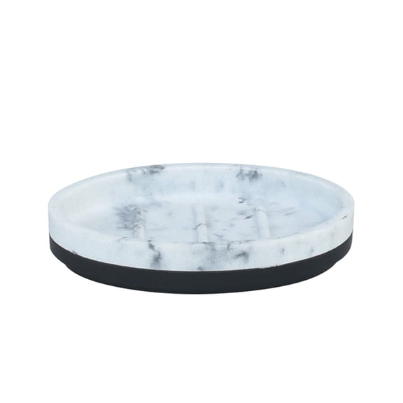 hometrends Black Soap Dish with Faux Marble Trim