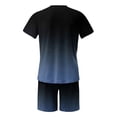 thumbnail image 4 of Men's Summer Tracksuit Plus Size Short Sleeve O Neck Athletic Suit Casual Color Block Waist Tracksuit Set, 4 of 4