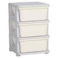 thumbnail image 1 of Qaba 3 Tier Kids Toy Organizer with 3 Plastic Storage Bins, Cream White, 1 of 10